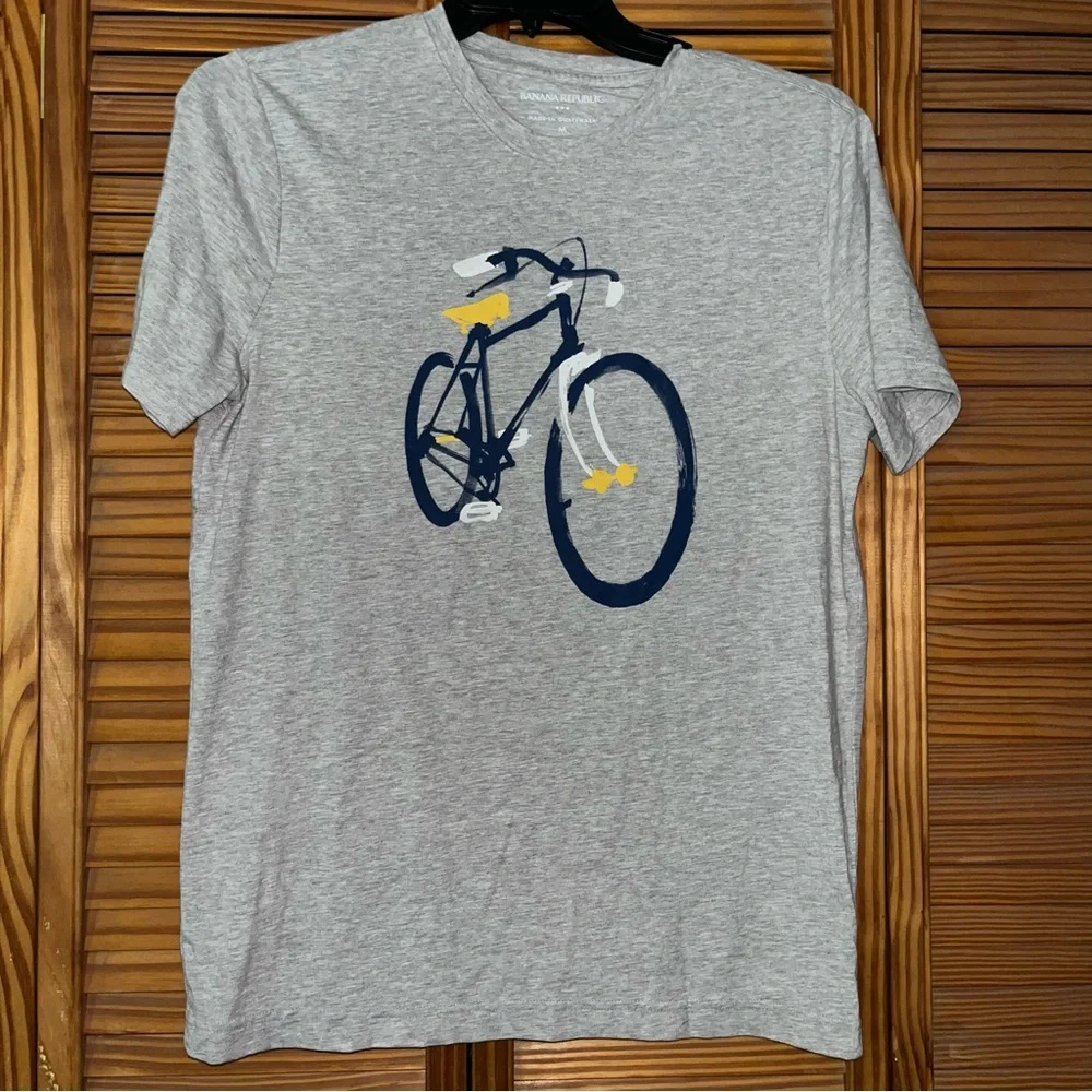 Banana Republic Bike‎ Painting Graphic Short Sleeve Tee Shirt Medium